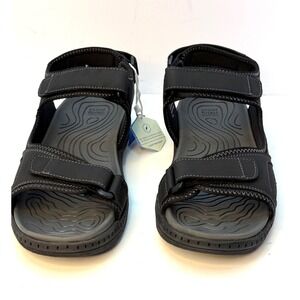 Nunn Bush Men's Laguna 3-Strap River Sandals Black Size 9M NWT/BOX